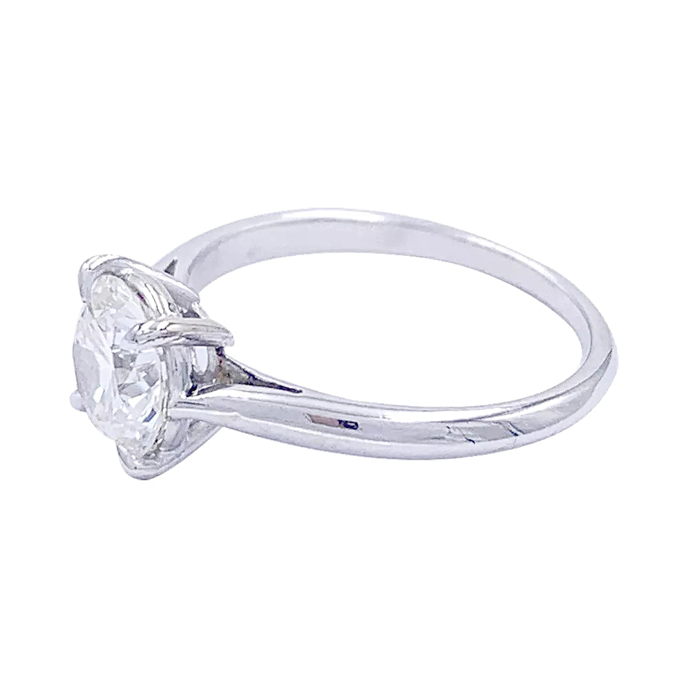 Bague solitaire en or blanc, diamant 1,36 carat. 4