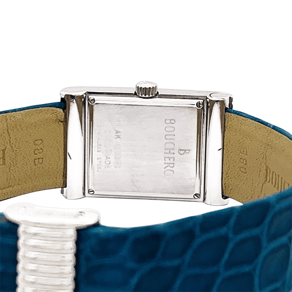 Montre Boucheron, "Reflet", acier sur cuir.  6