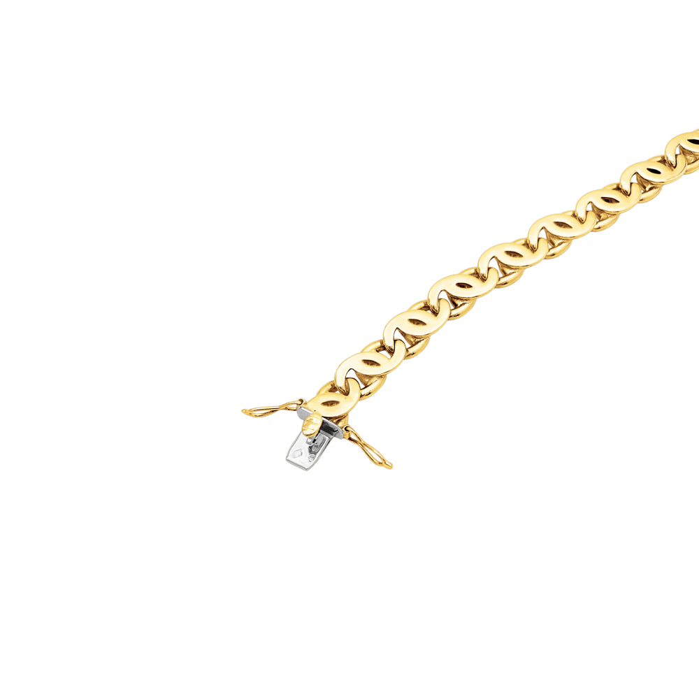 Bracelet or jaune, maille oeil de tigre.  3