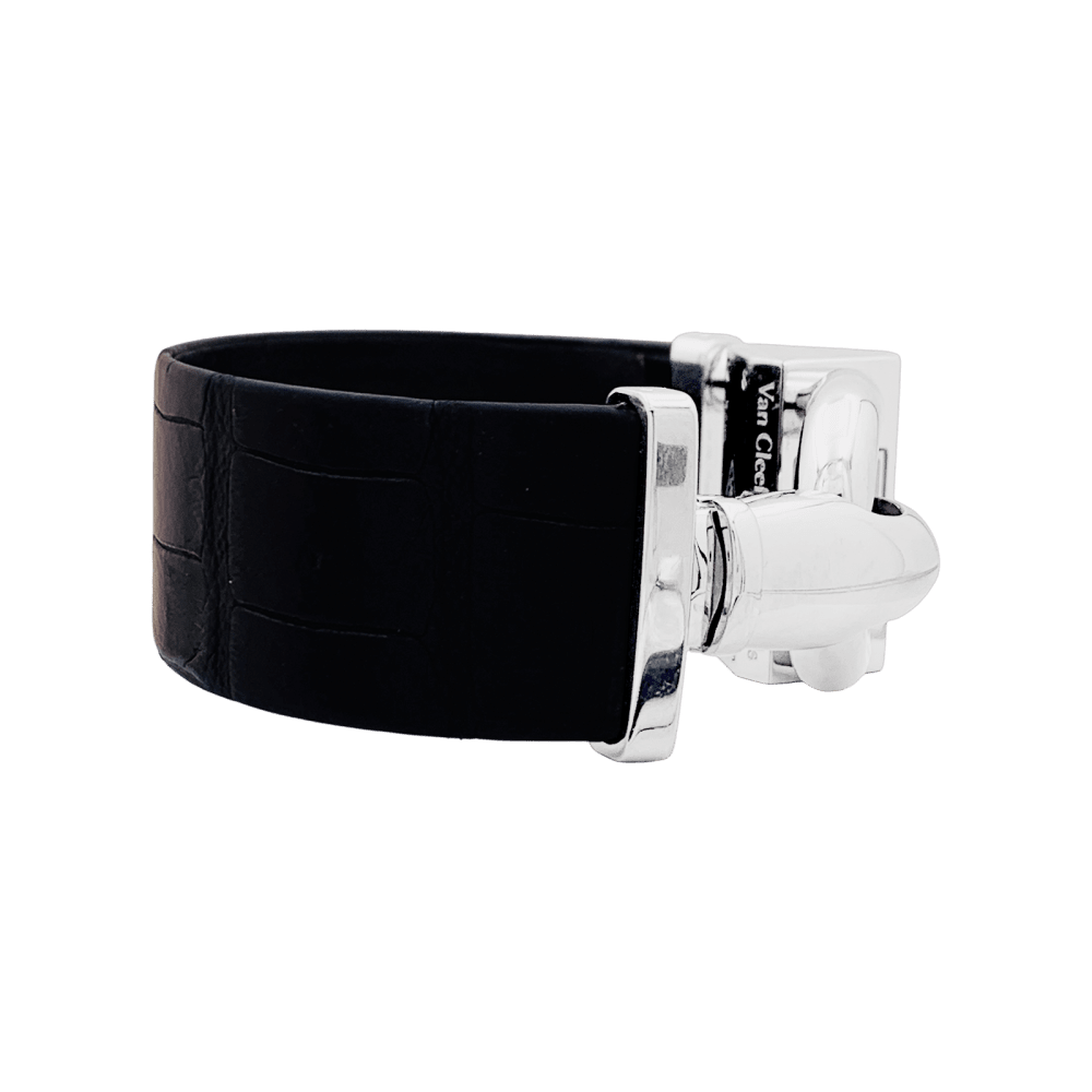 Montre Van Cleef & Arpels, "Cadenas", acier, cuir.  3