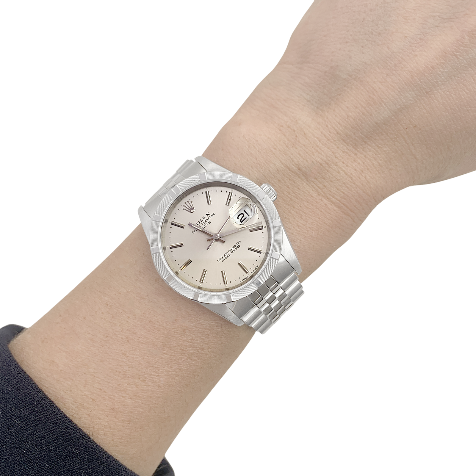 Montre Rolex "Oyster Perpetual Date" acier. 6