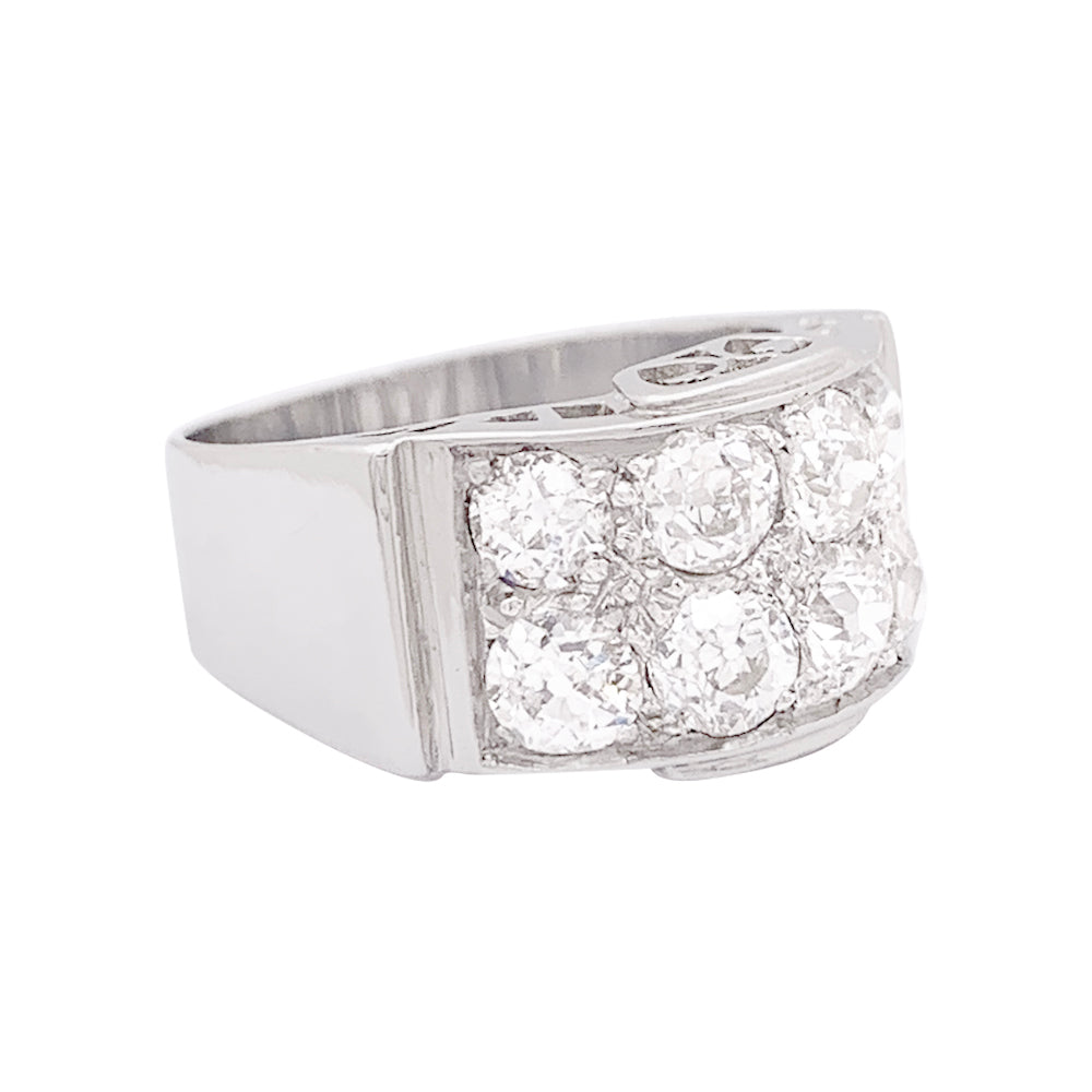 Bague platine, or blanc, diamants. 3