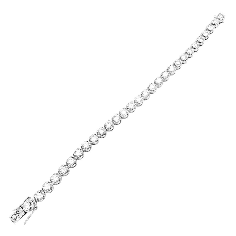 Bracelet ligne, or blanc et diamants.  2