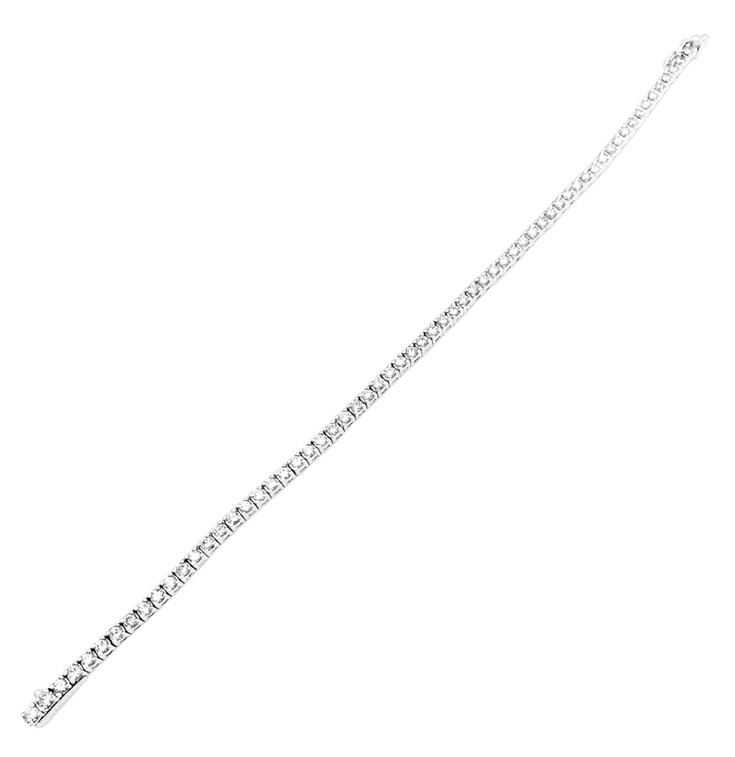Bracelet ligne or blanc, diamants, 4,56 carats.  3