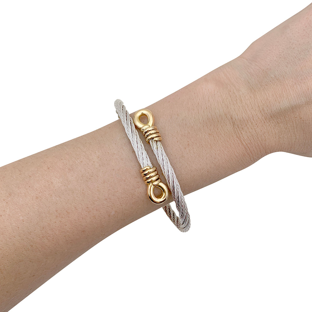 Bracelet Fred "Force 10", or et acier. 5