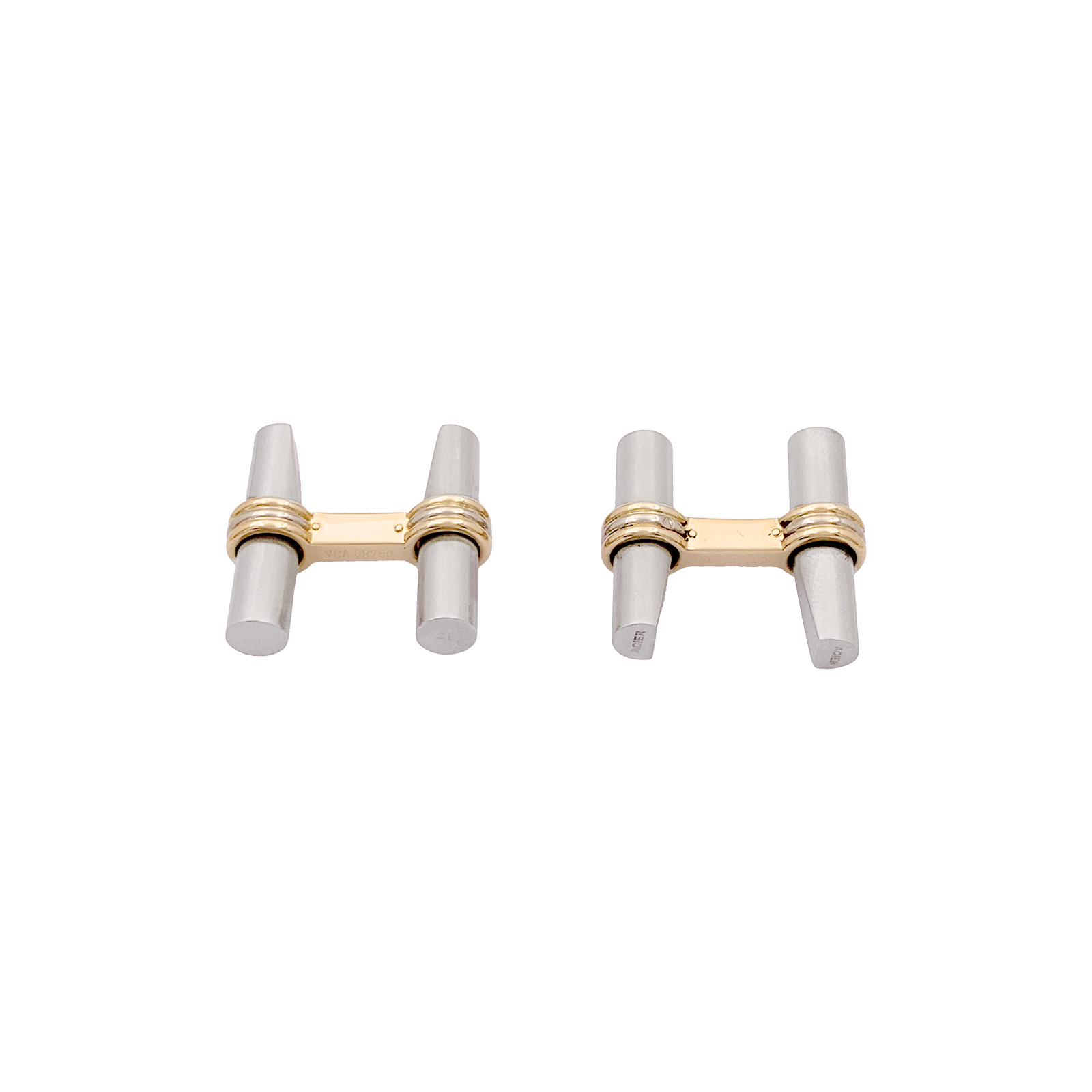 Boutons de manchette Van Cleef & Arpels en or jaune et acier. 1