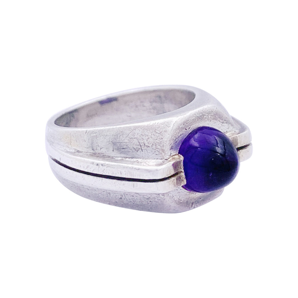 Bague attribuée à Boivin, argent et améthyste 3