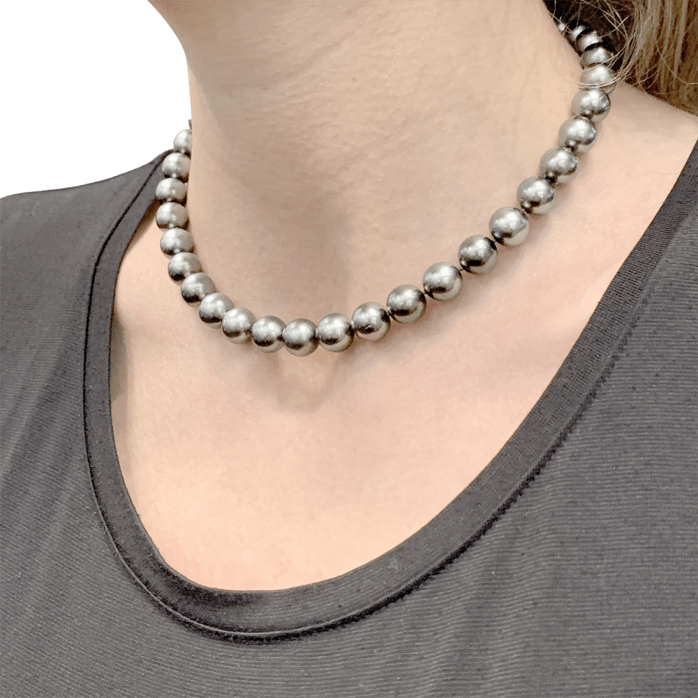 Collier perles de Tahiti, or jaune. 4