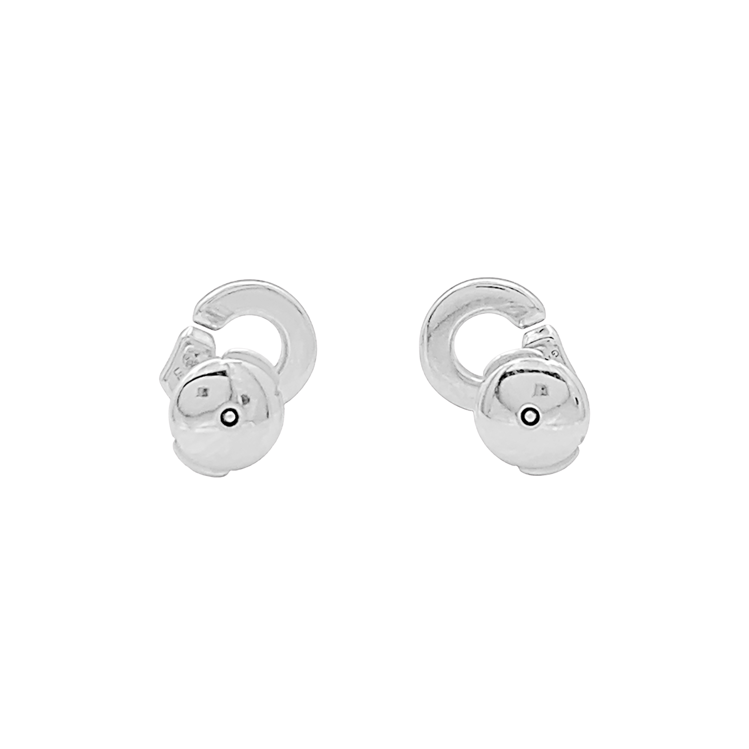 Puces d'oreilles Dinh Van, "Menottes" or blanc et diamants.   4