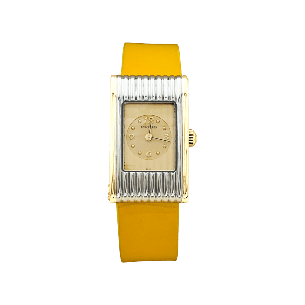 Montre Boucheron, "Reflet", or et acier.  1