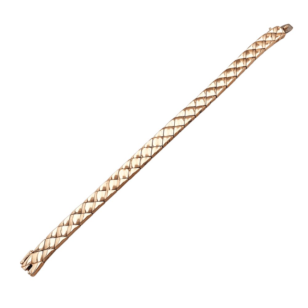 Bracelet Chanel, "Matelassé", or jaune.   4