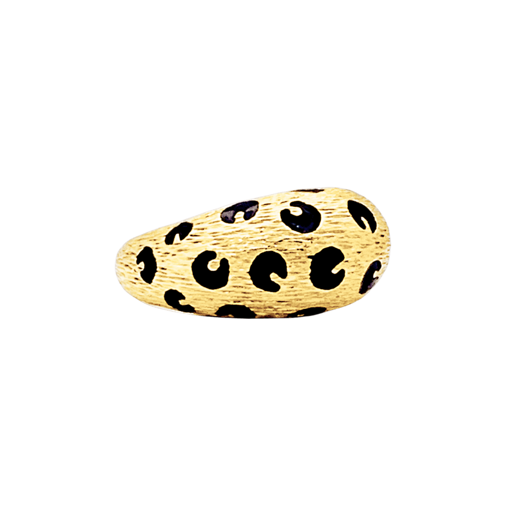 Bague Fred Paris, "Léopard", or jaune, émail noir. 2