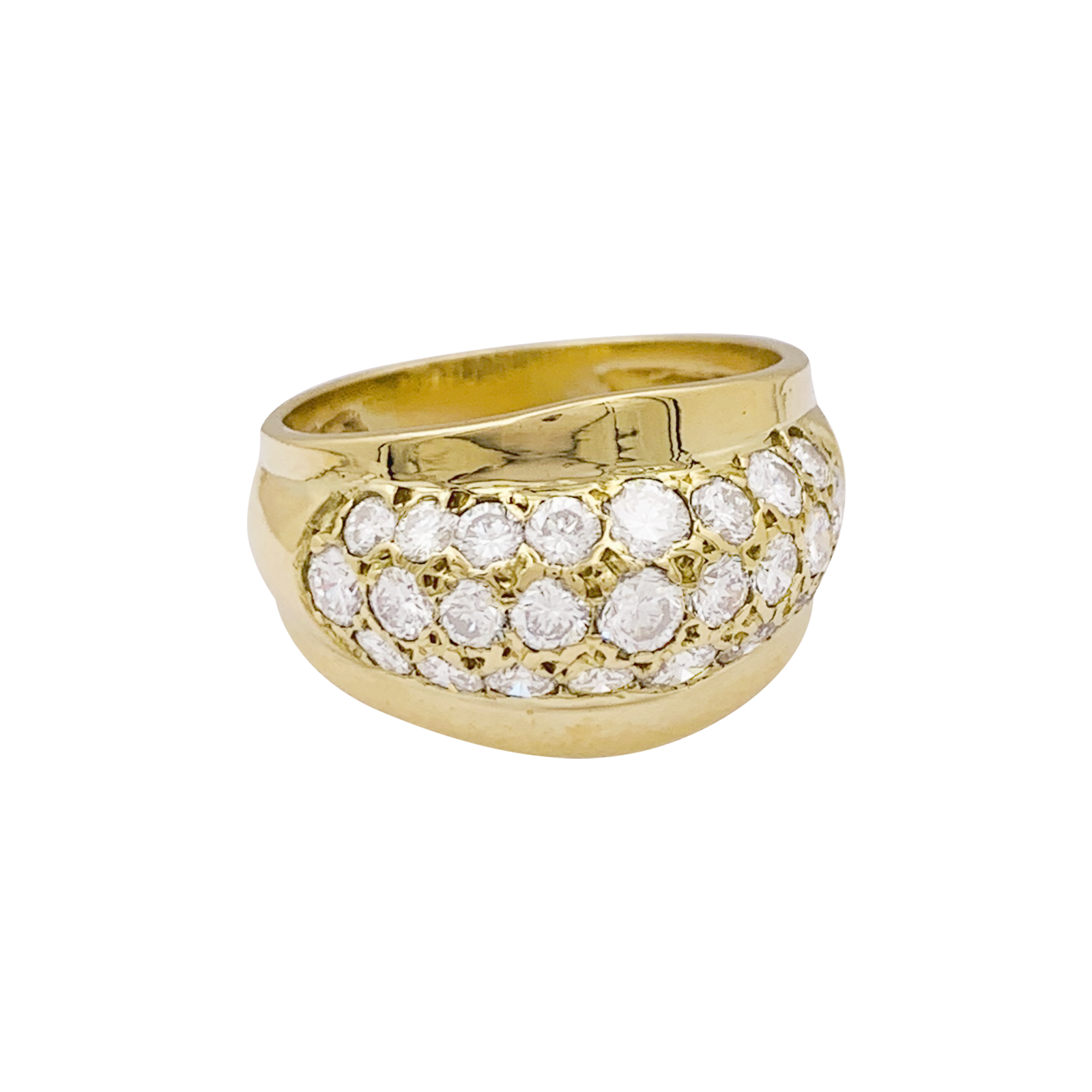Bague or jaune, diamants. 2