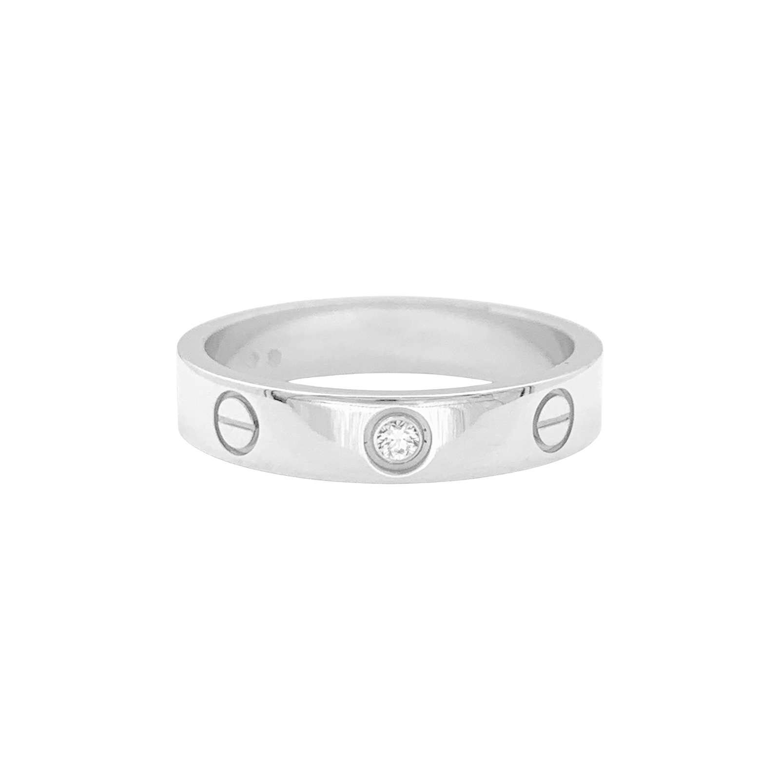 Bague Cartier "Love" or blanc, diamant. 3