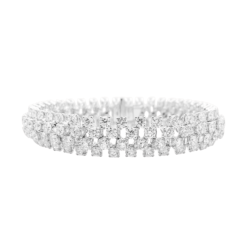 Bracelet Boucheron, "Angélique" rivière de diamants, or blanc. 3