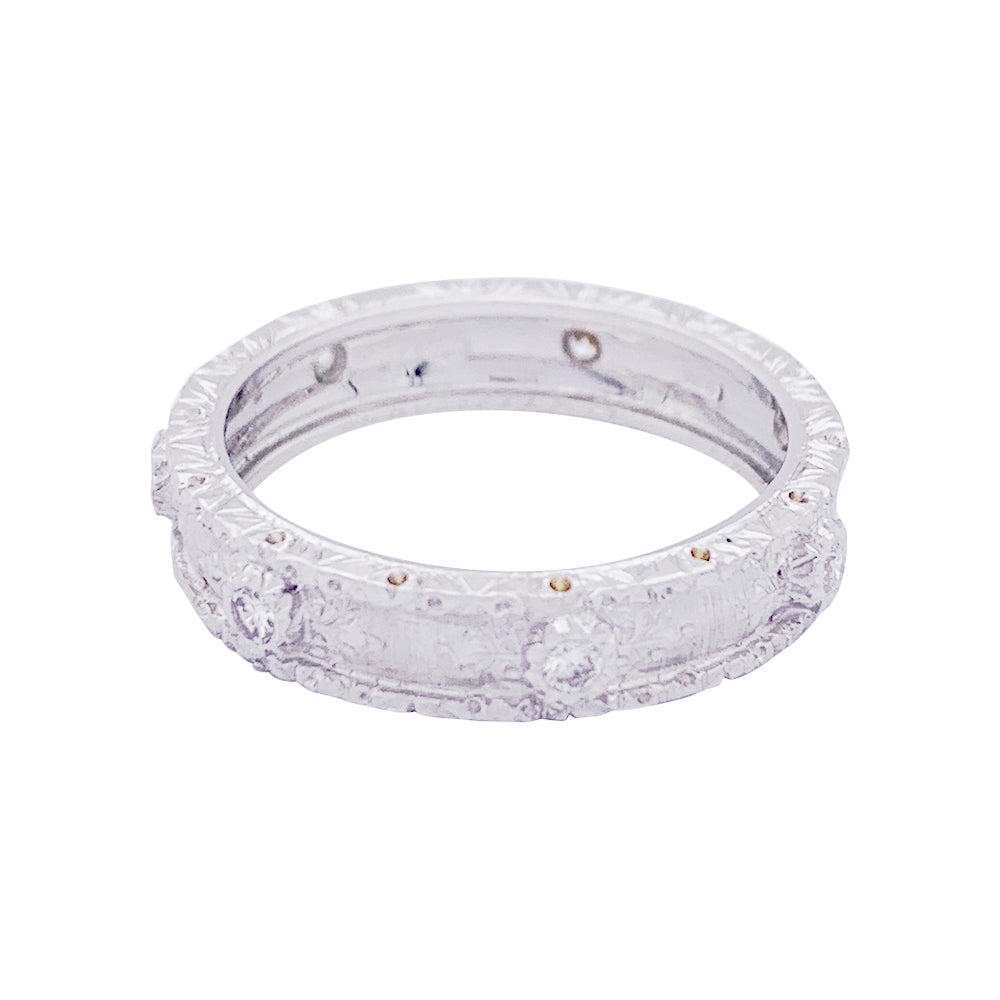 Bague Buccellati "Eternelle Macri Capri" or blanc, diamants. 1