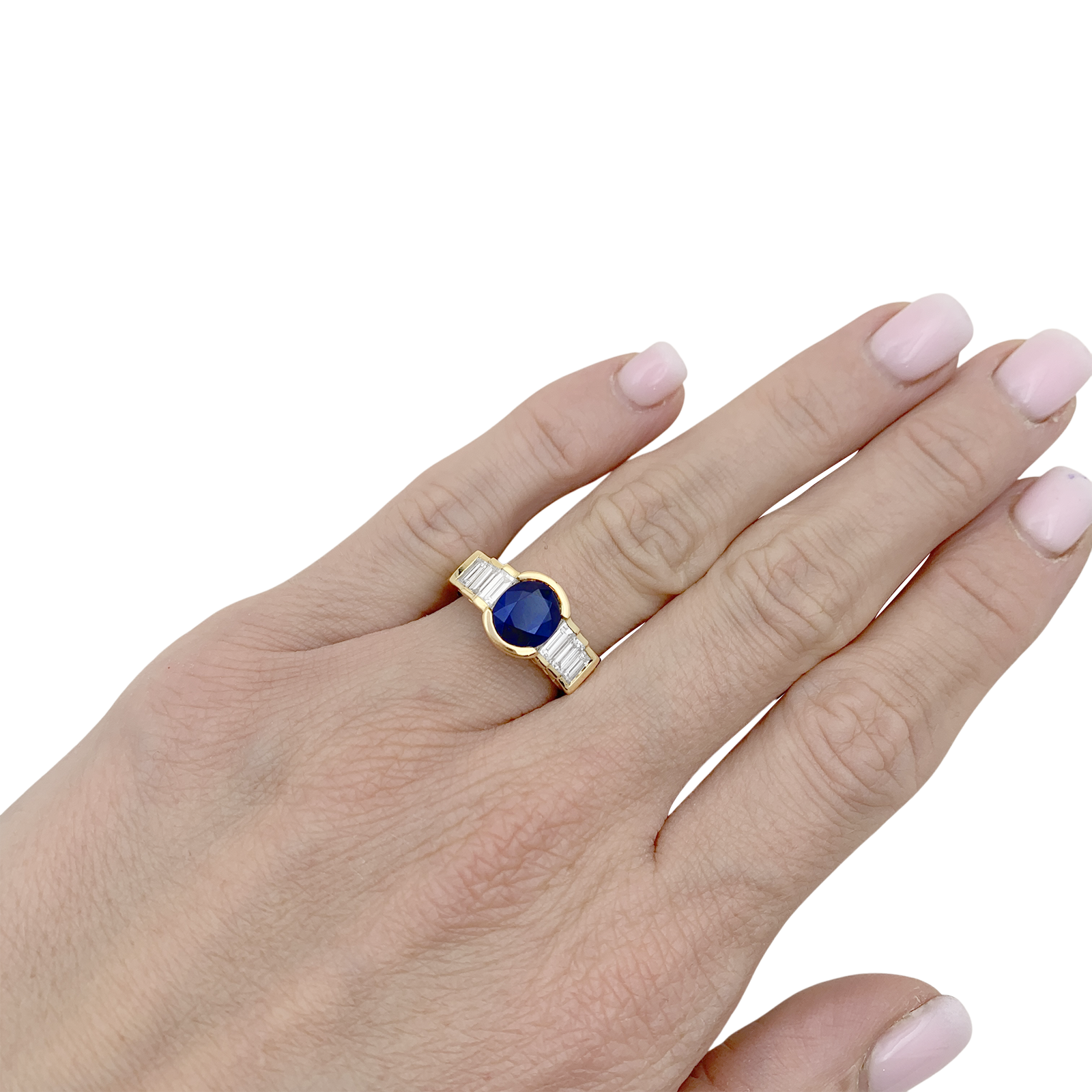 Bague Mellerio en or jaune saphir et diamants. 6