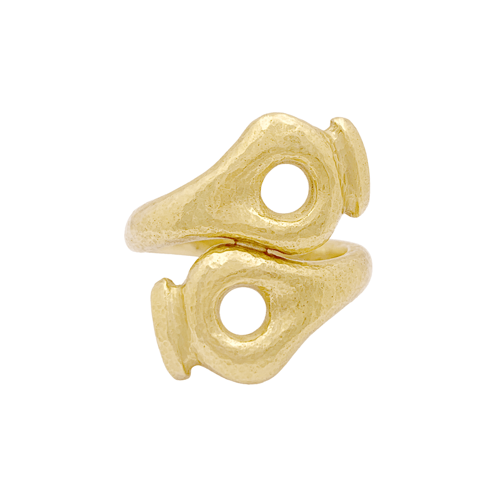 Bague Lalaounis, « Mesopotamia » en or jaune martelée. 1