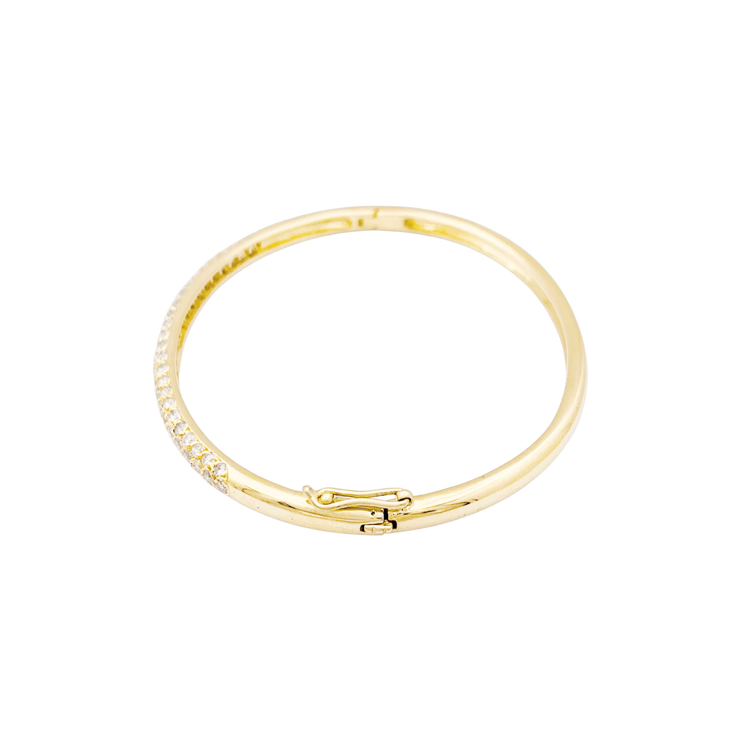 Bracelet jonc en or jaune et diamants.  3