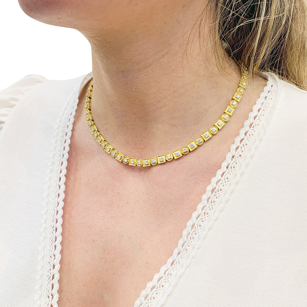Collier Lalaounis "Byzantine", or jaune et diamants. 5