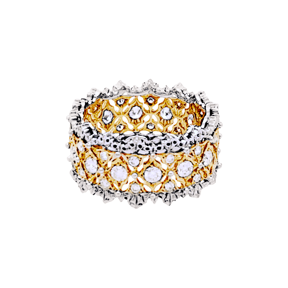 Bague Buccellati, "Eternelle Band", deux ors, diamants. 4
