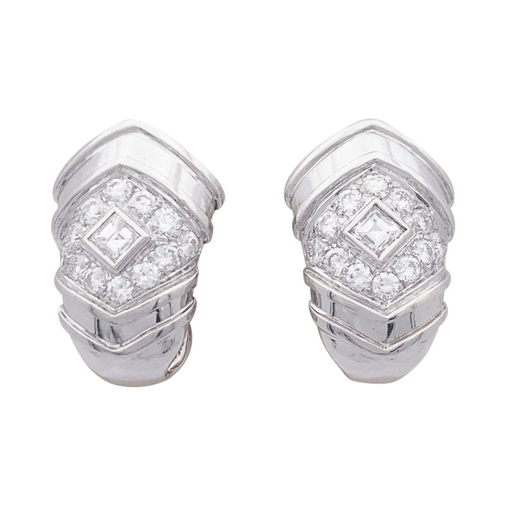 Boucles d’oreilles Repossi en or blanc, diamants. 2