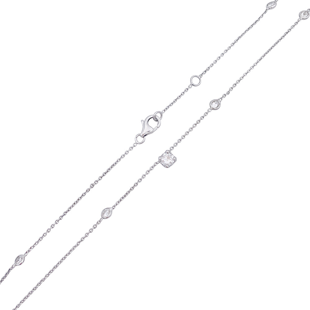Collier or blanc et diamants. 4