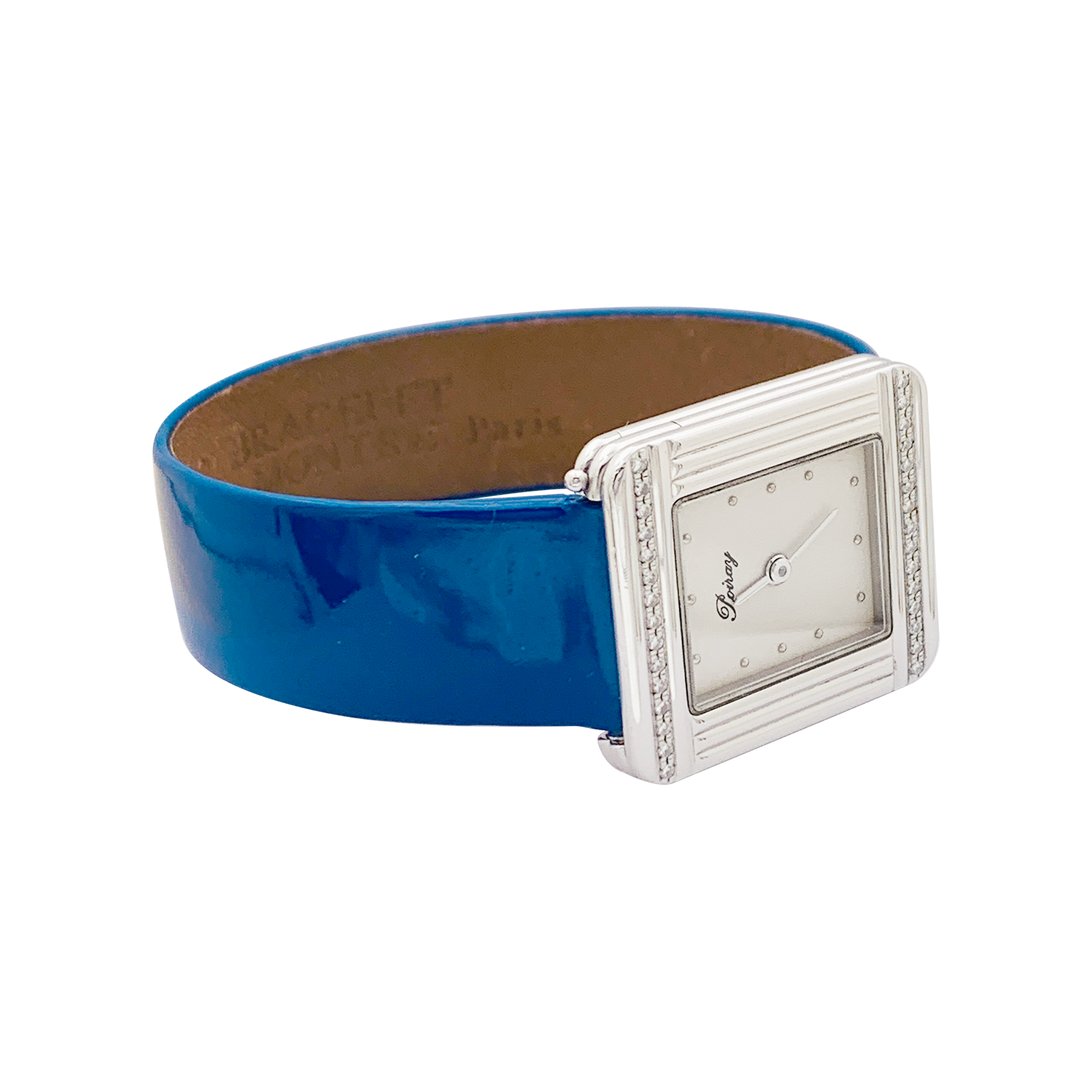 Montre Poiray, "Ma Première",  acier et diamants sur cuir. 2