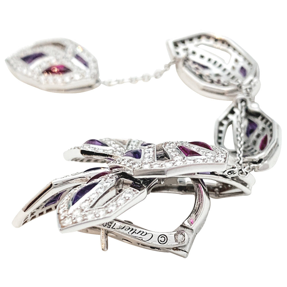 Boucles d'oreilles Cartier Caresse d'Orchidée en or blanc 1