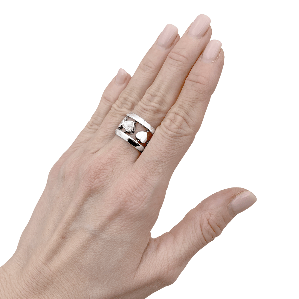 Bague Chopard, "Happy Diamond Amore", or blanc et diamant.  5