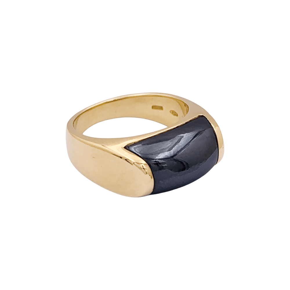 Bague Bulgari, "Tronchetto", or jaune et hématite.  2