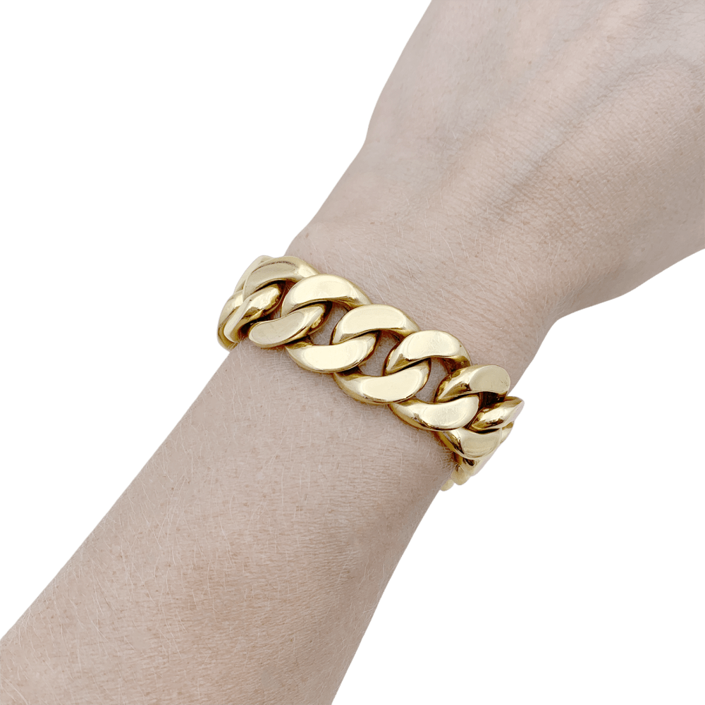 Bracelet vintage gourmette en or rose. 4