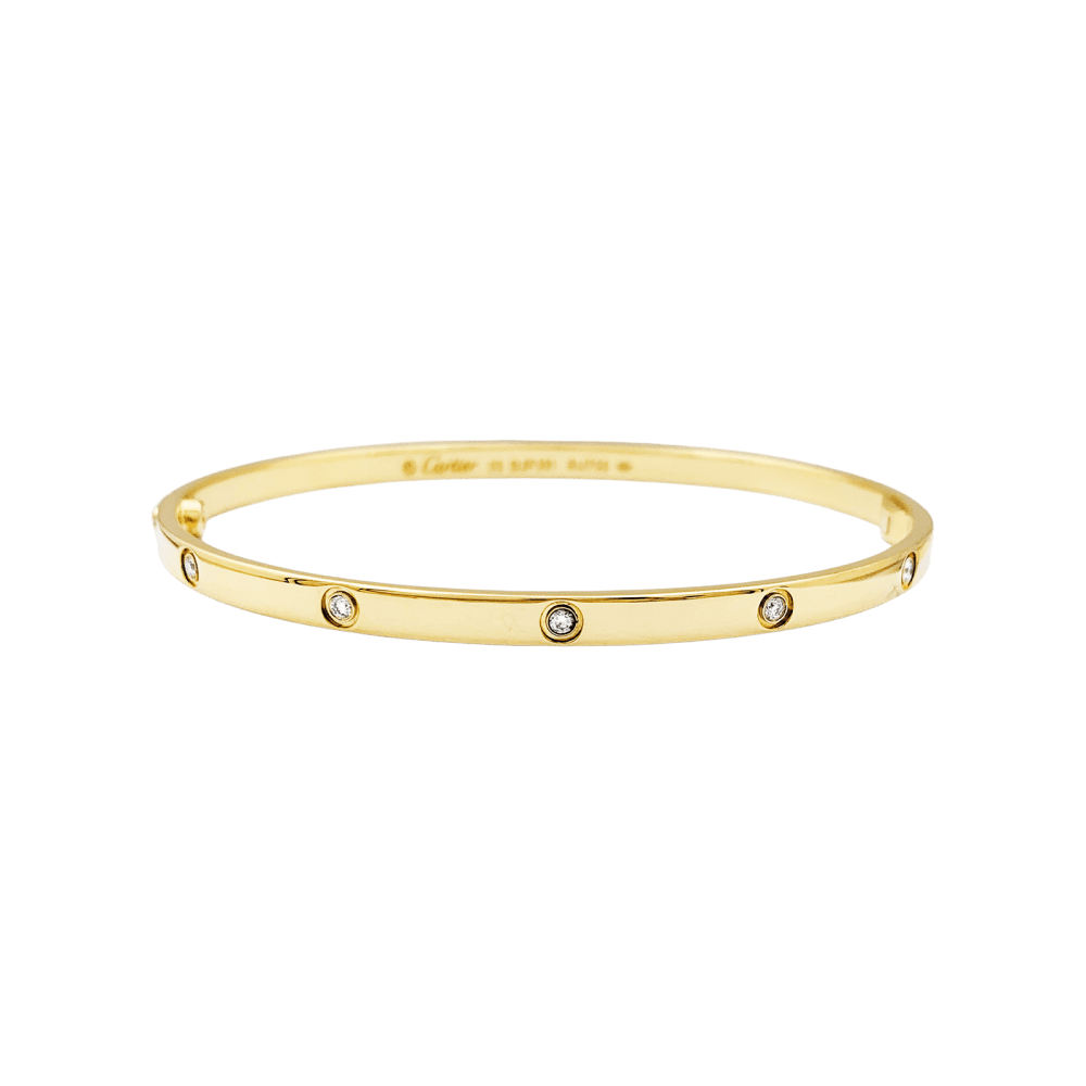 Bracelet CARTIER, "Love", or jaune, diamants. 1