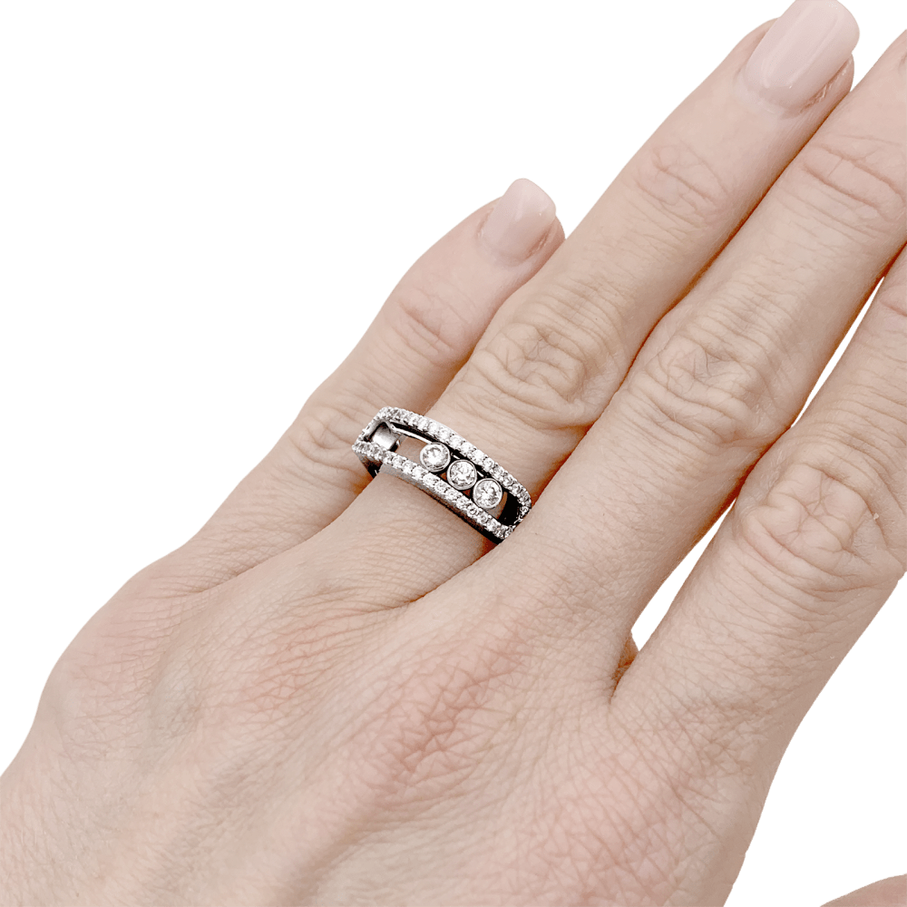 Bague Messika, "Move Pavé", or blanc et diamants.  6