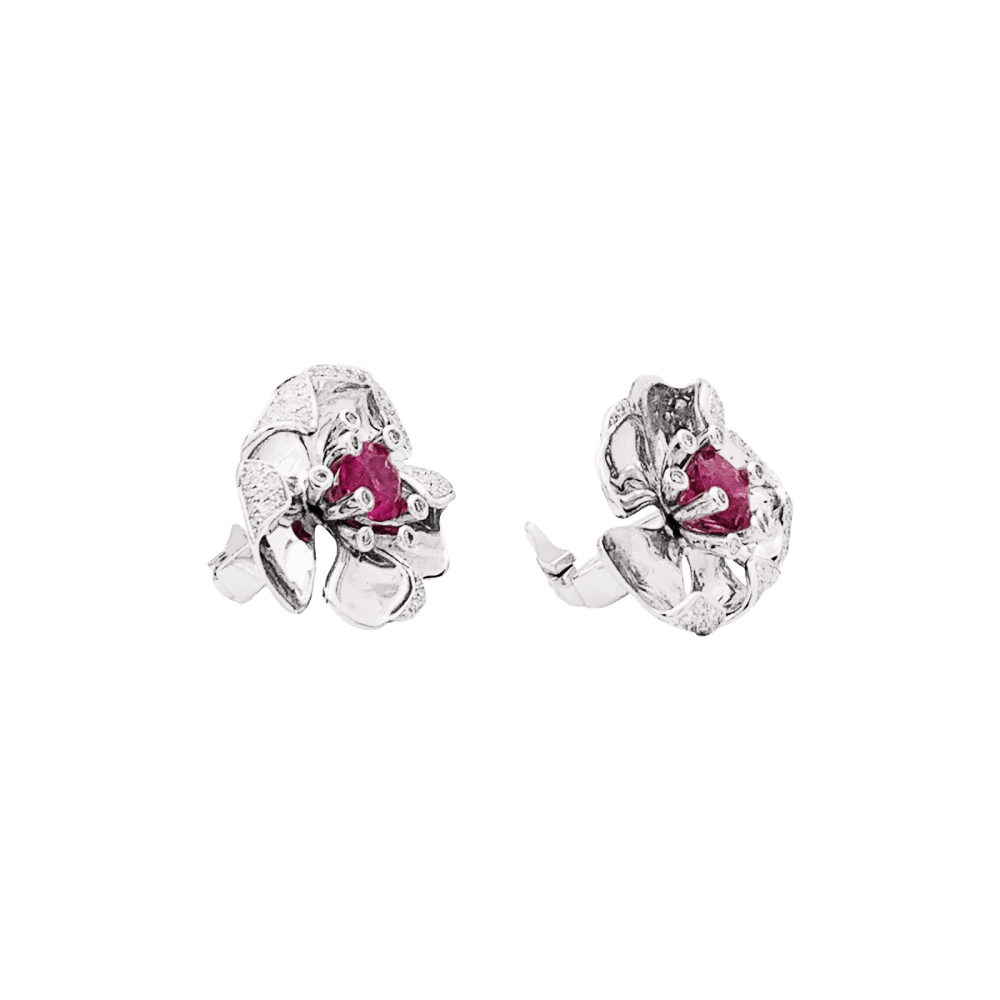 Boucles d'oreilles Mellerio, "Fleurs", or blanc, tourmalines, diamants.  4
