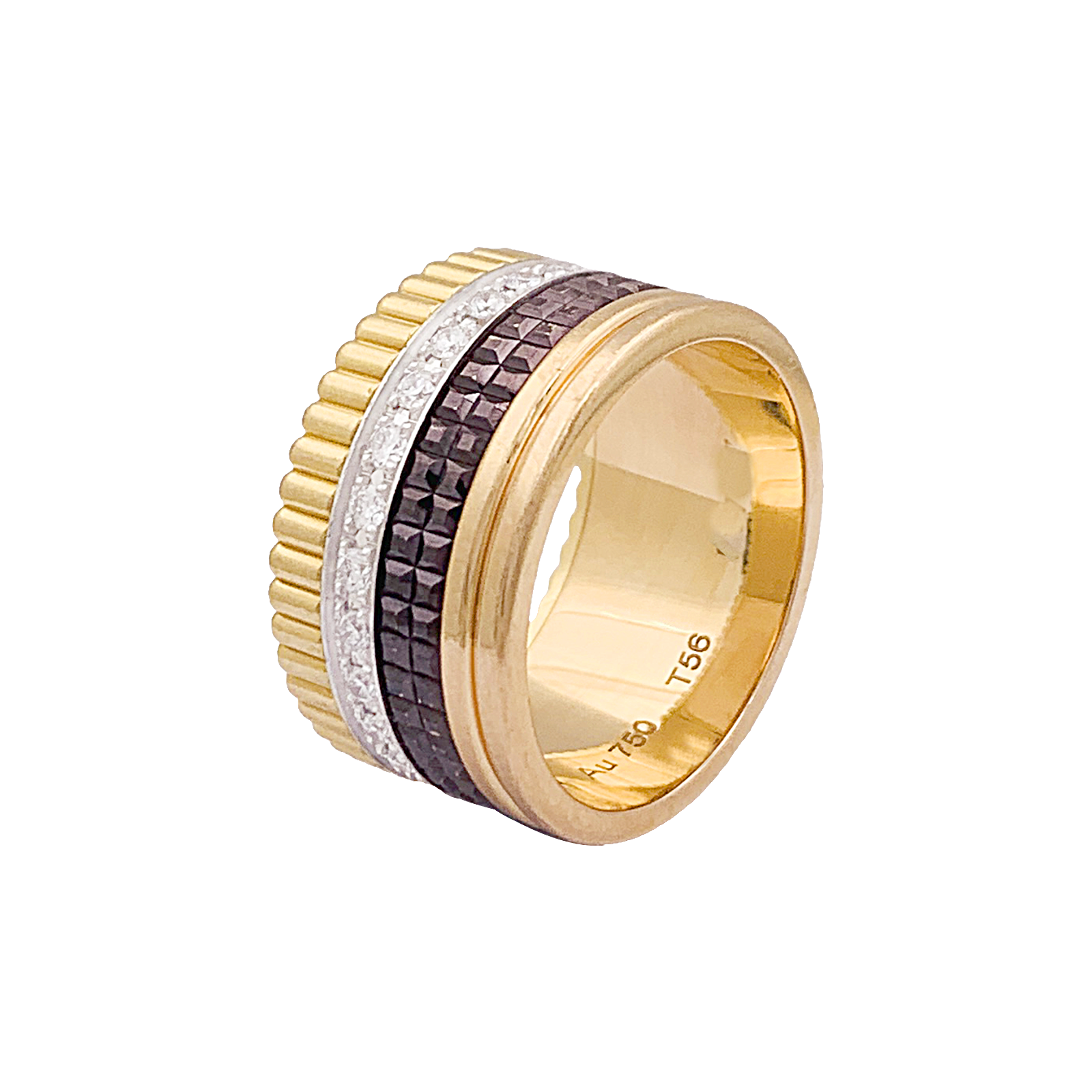Bague Boucheron "Quatre Classique Large", trois ors et diamants 3