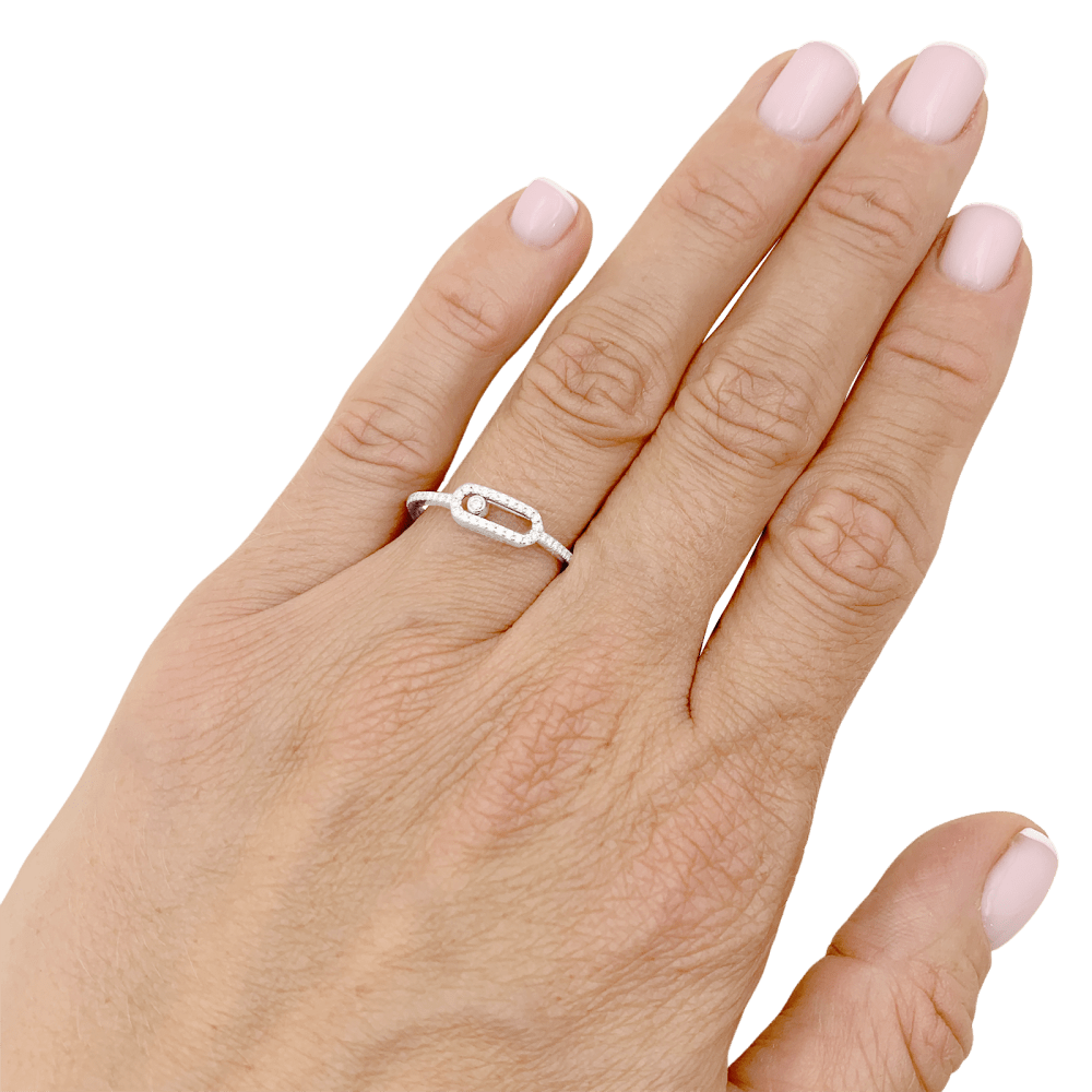 Bague Messika, "Move Uno Pavé", or blanc et diamants. 6