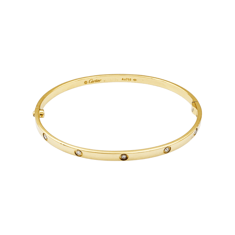 Bracelet CARTIER, "Love", or jaune, diamants. 2