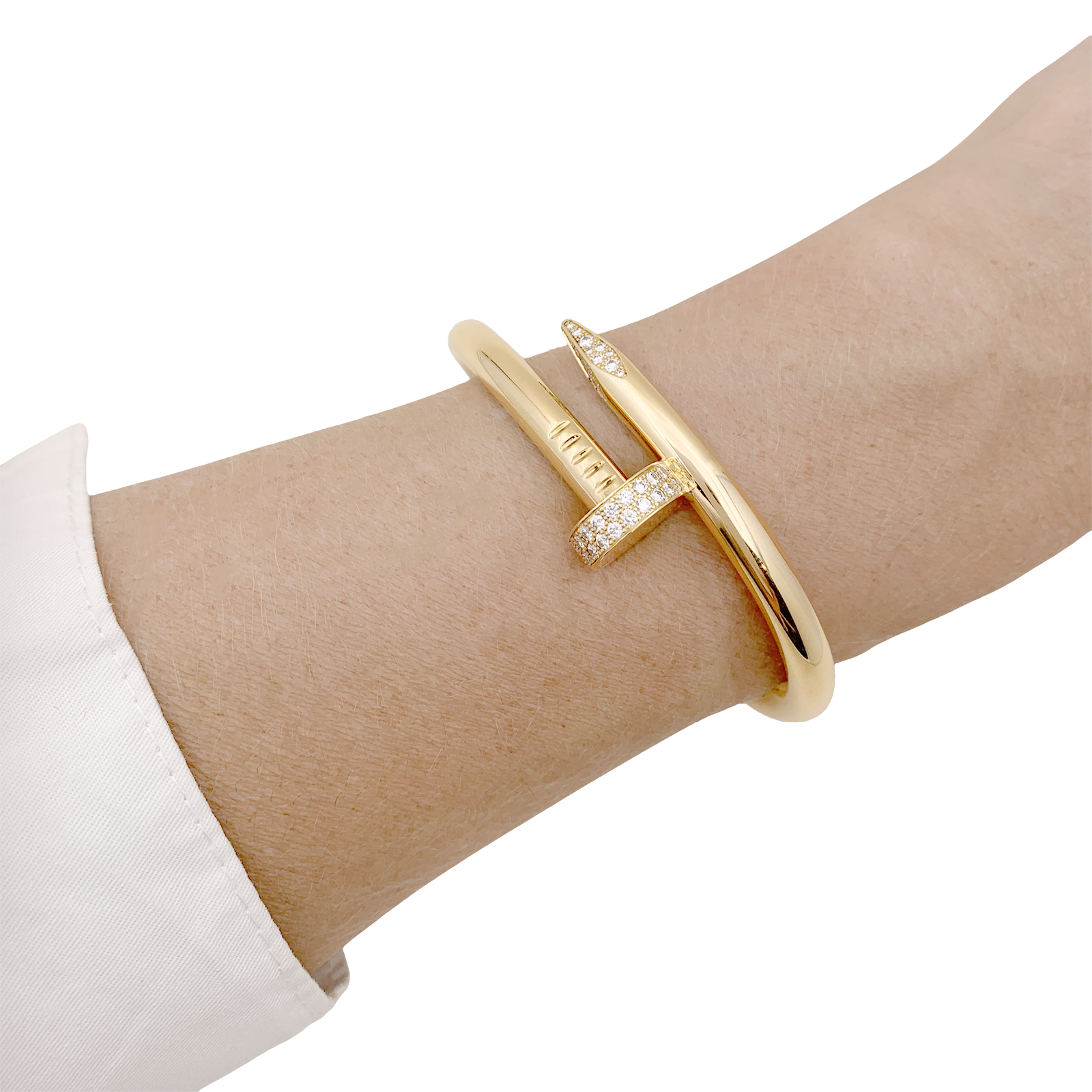 Bracelet Cartier, "Juste un clou", or jaune, diamants. 5