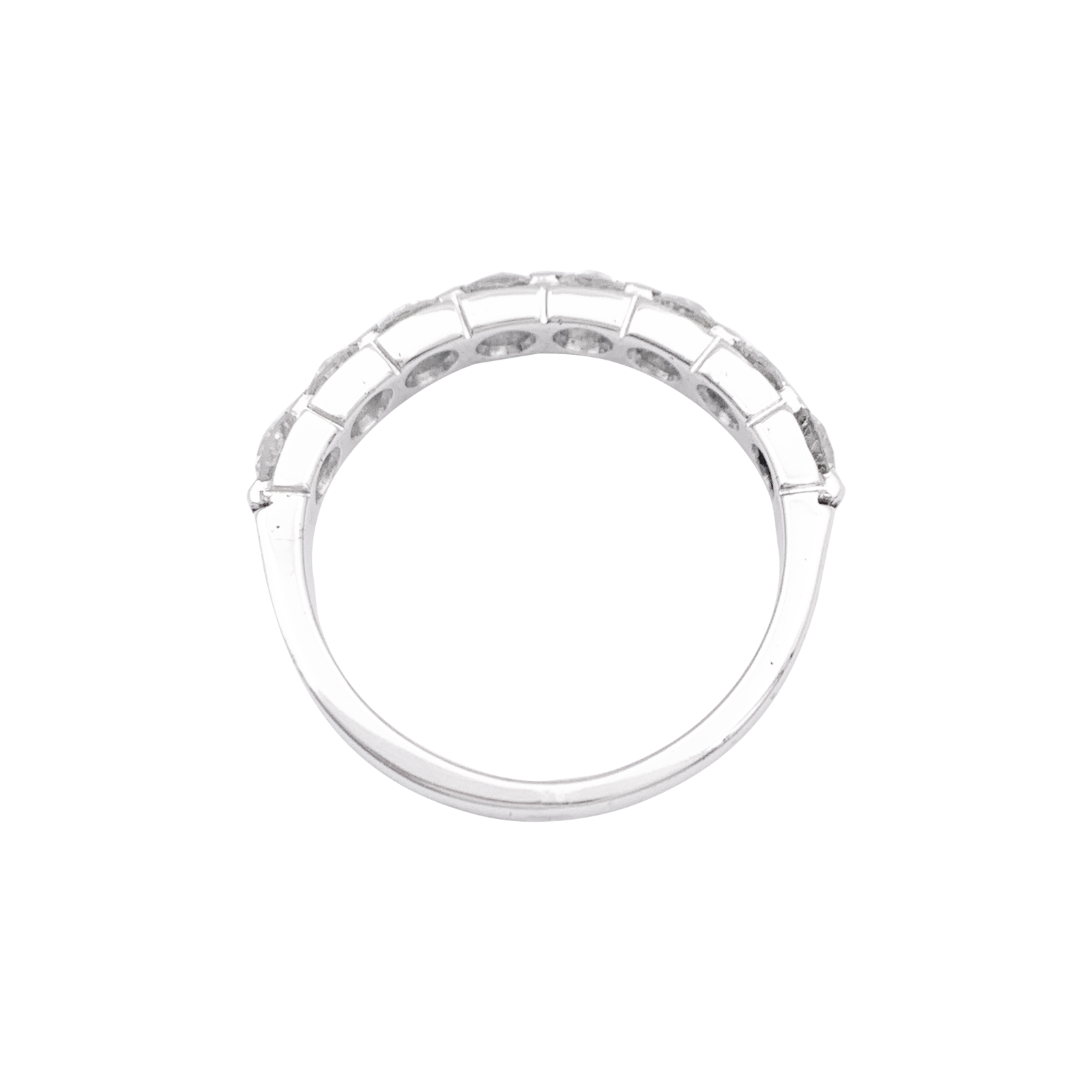 Demi-alliance or blanc et diamants. 3