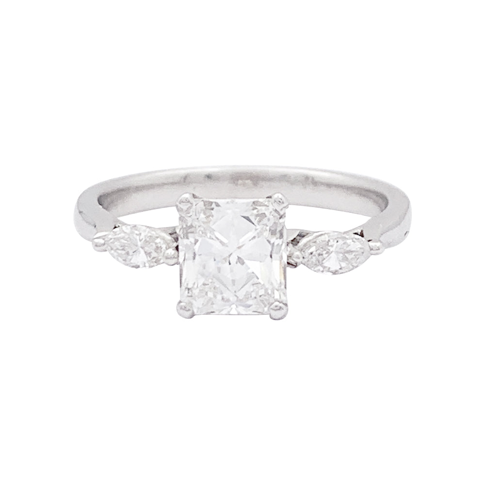 Bague or blanc, diamant 1,08 carat. 1