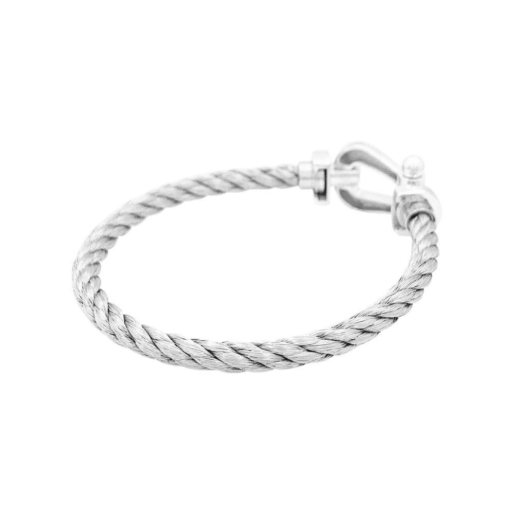 Bracelet Fred, "Force 10", or blanc, acier. 3