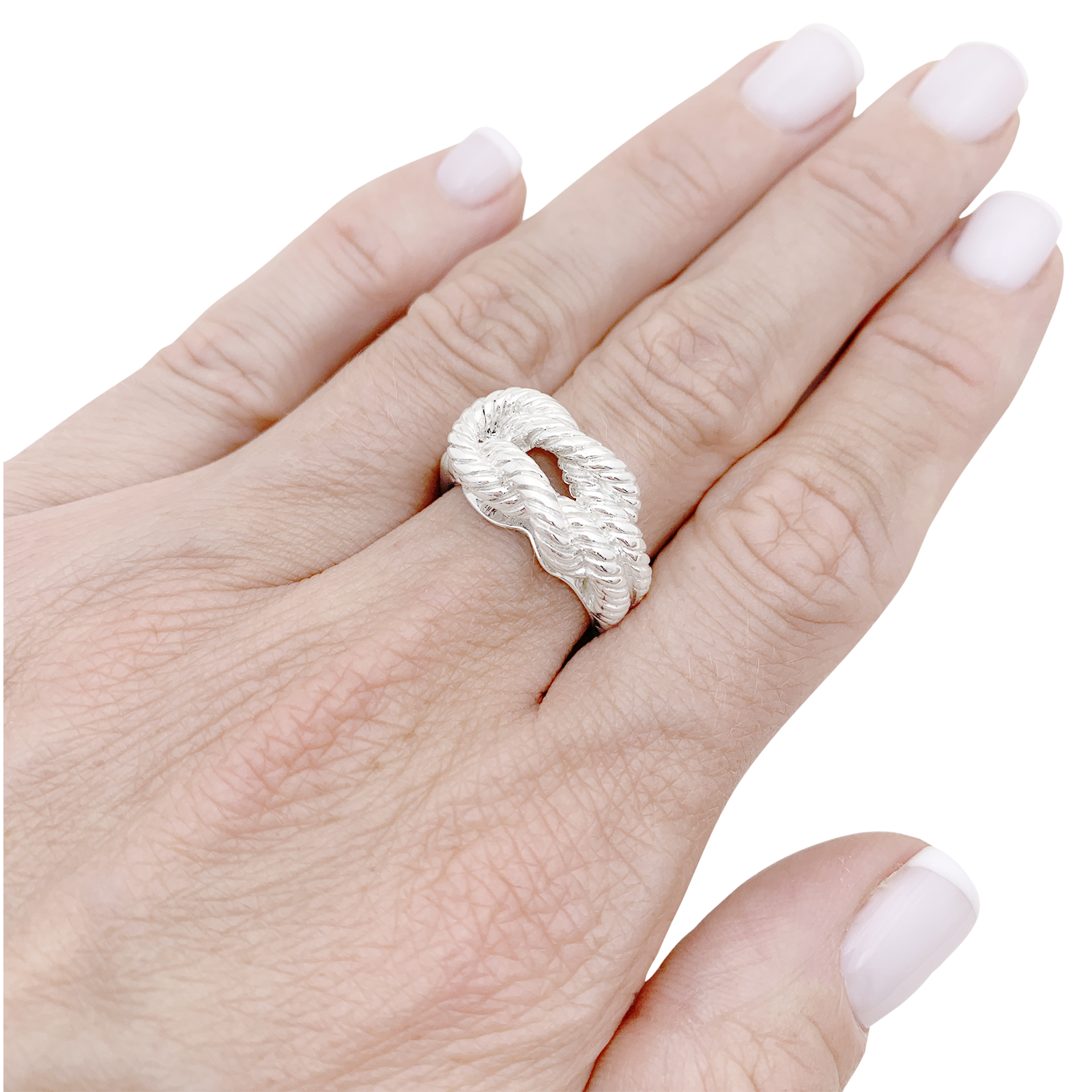 Bague HERMÈS, "Audierne" en argent.  6