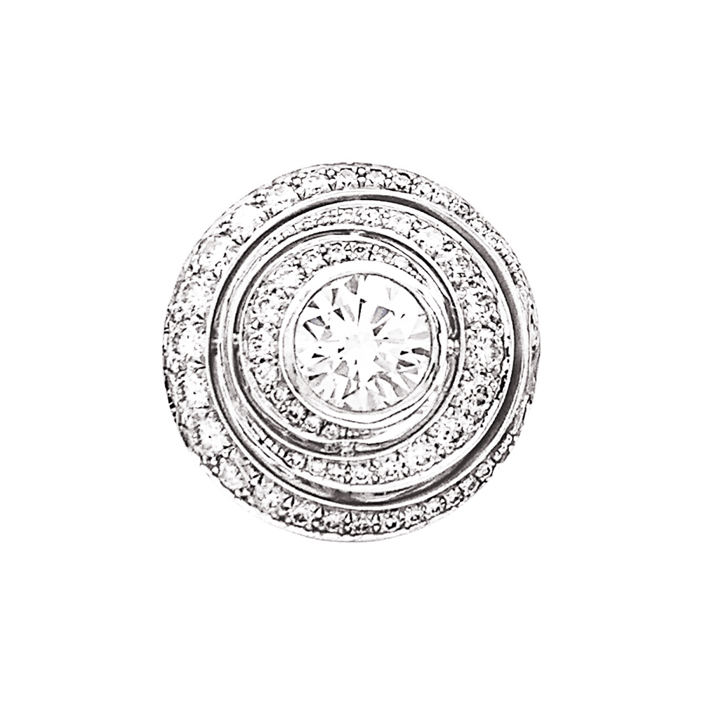 Bague Boucheron, "Idylle", or blanc et diamants. 1