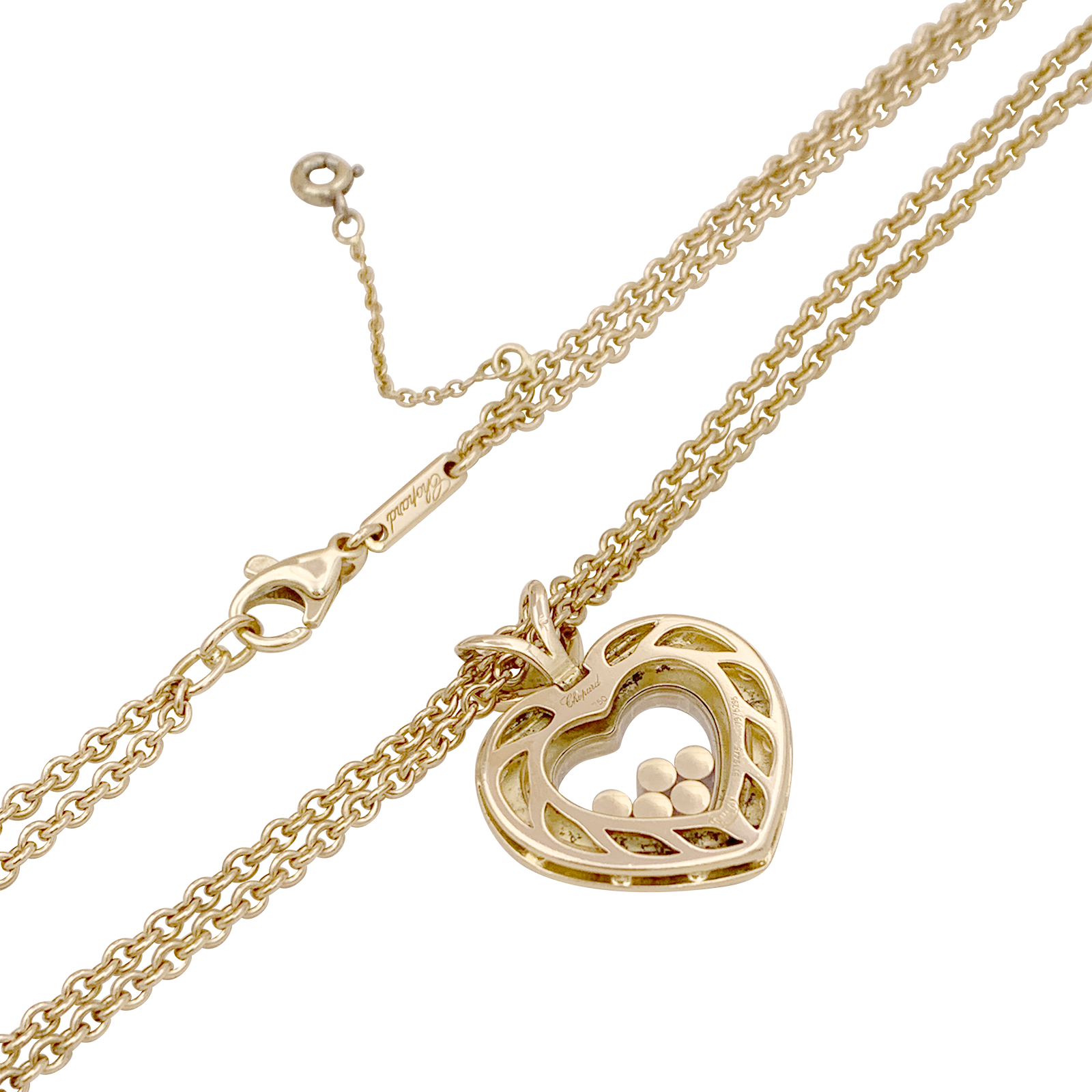 Collier Chopard "Happy Diamonds" or jaune, diamants. 4
