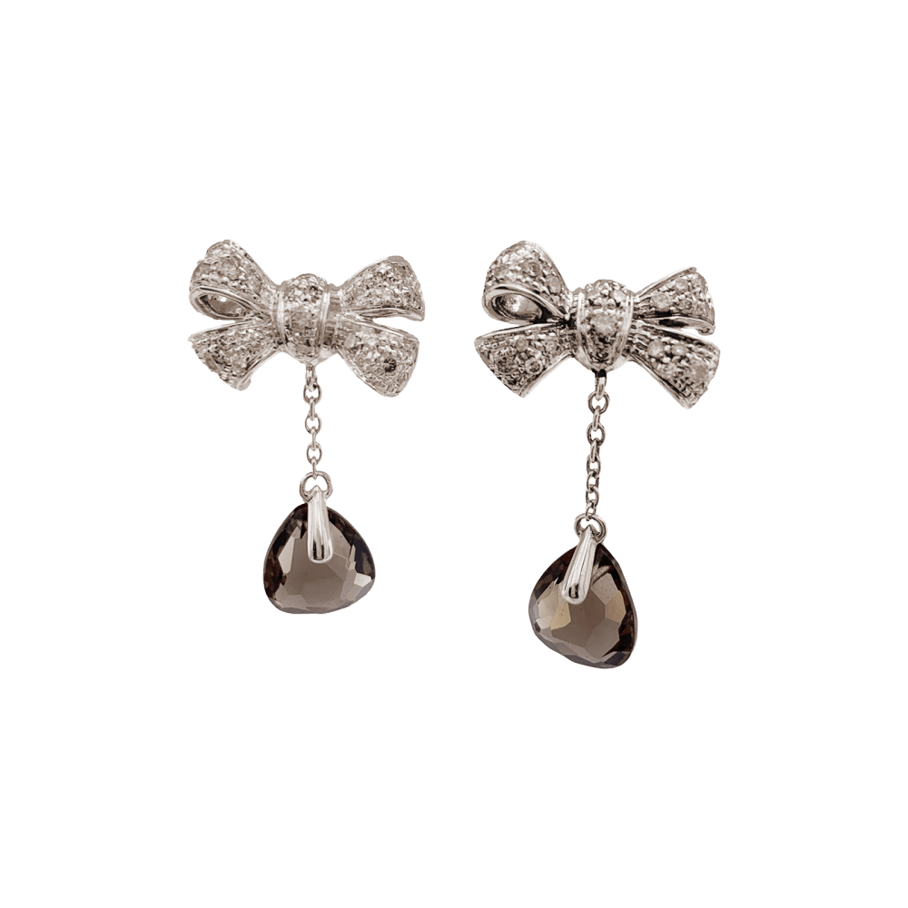 Boucles d'oreilles Pomellato, "Forever", or naturel, diamants, quartz fumé.  4