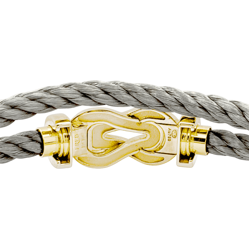 Bracelet Fred, "Chance infinie", or rose et acier. 5