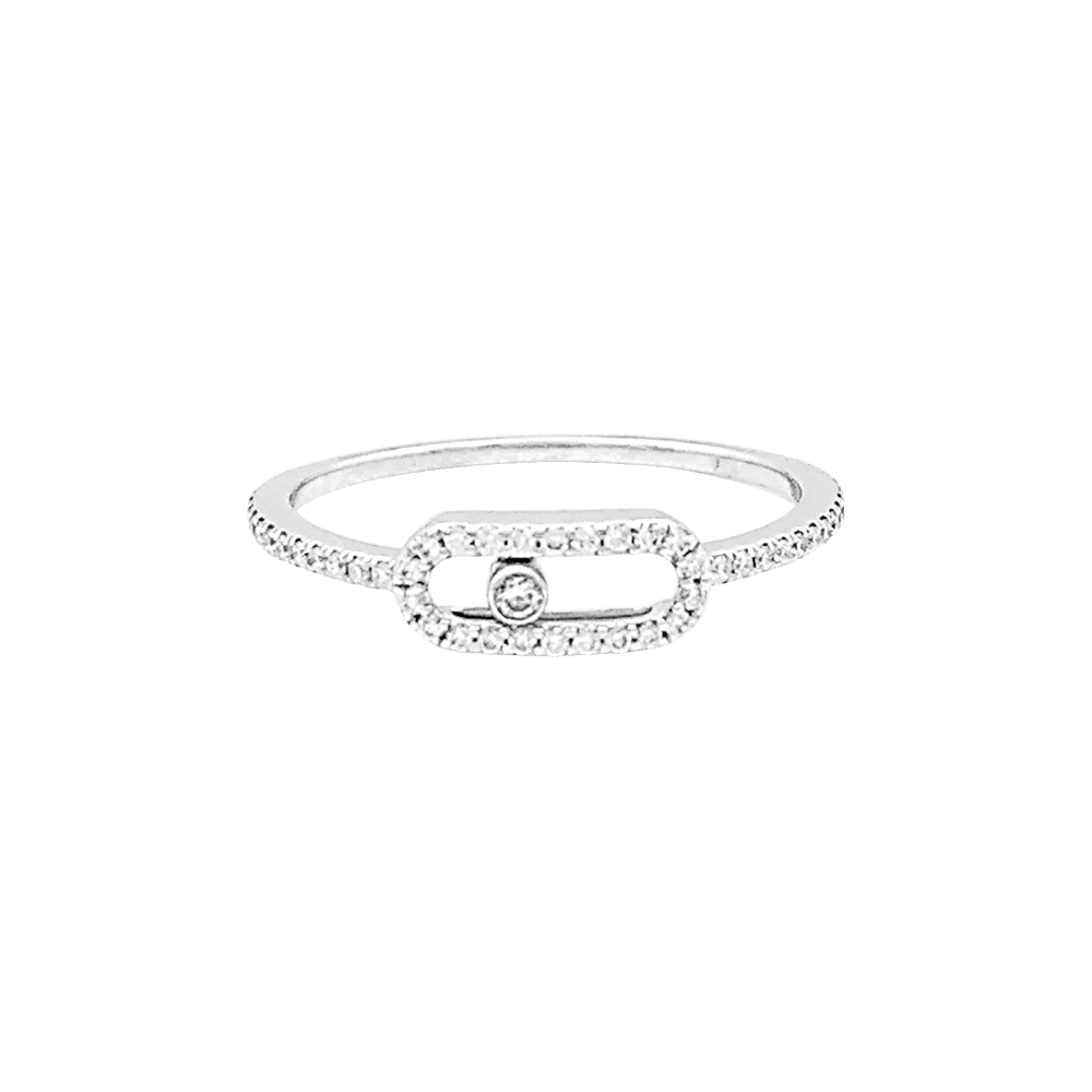 Bague Messika, "Move Uno Pavé", or blanc et diamants. 1