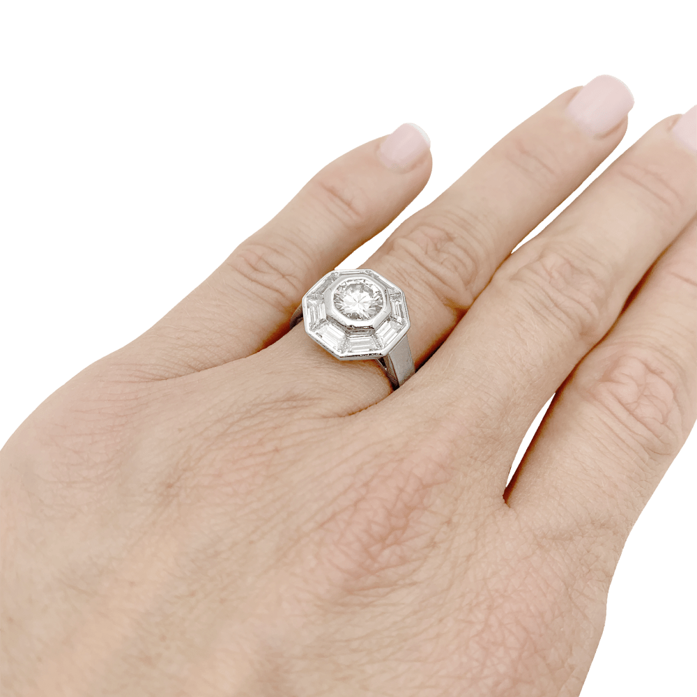 Bague MELLERIO, platine et diamants.  6