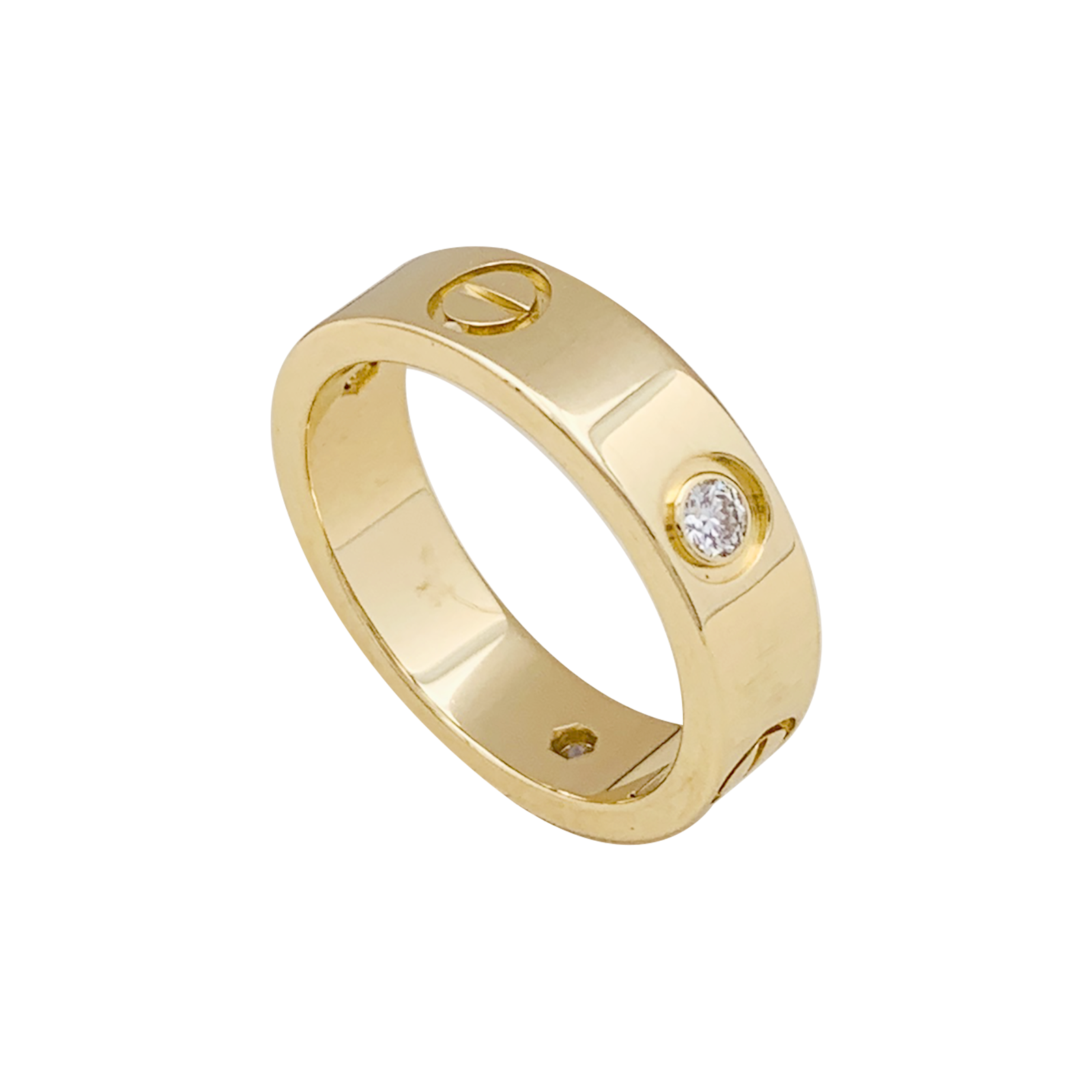Bague Cartier, "Love 3 diamants", or jaune, diamants. 7